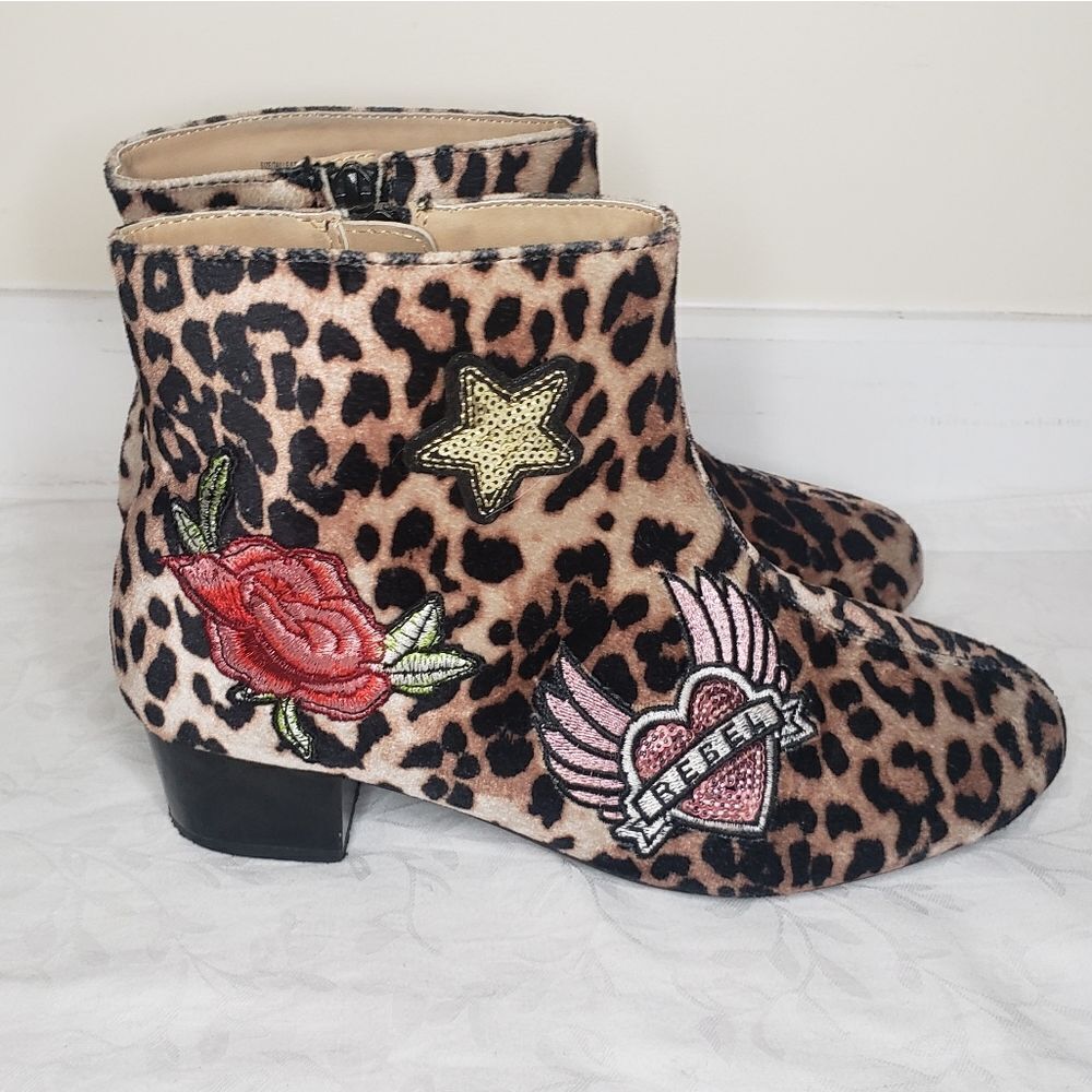 Leopard Rocker Heel Boots